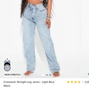 Fashion Nova Light Blue Straight Leg Jeans